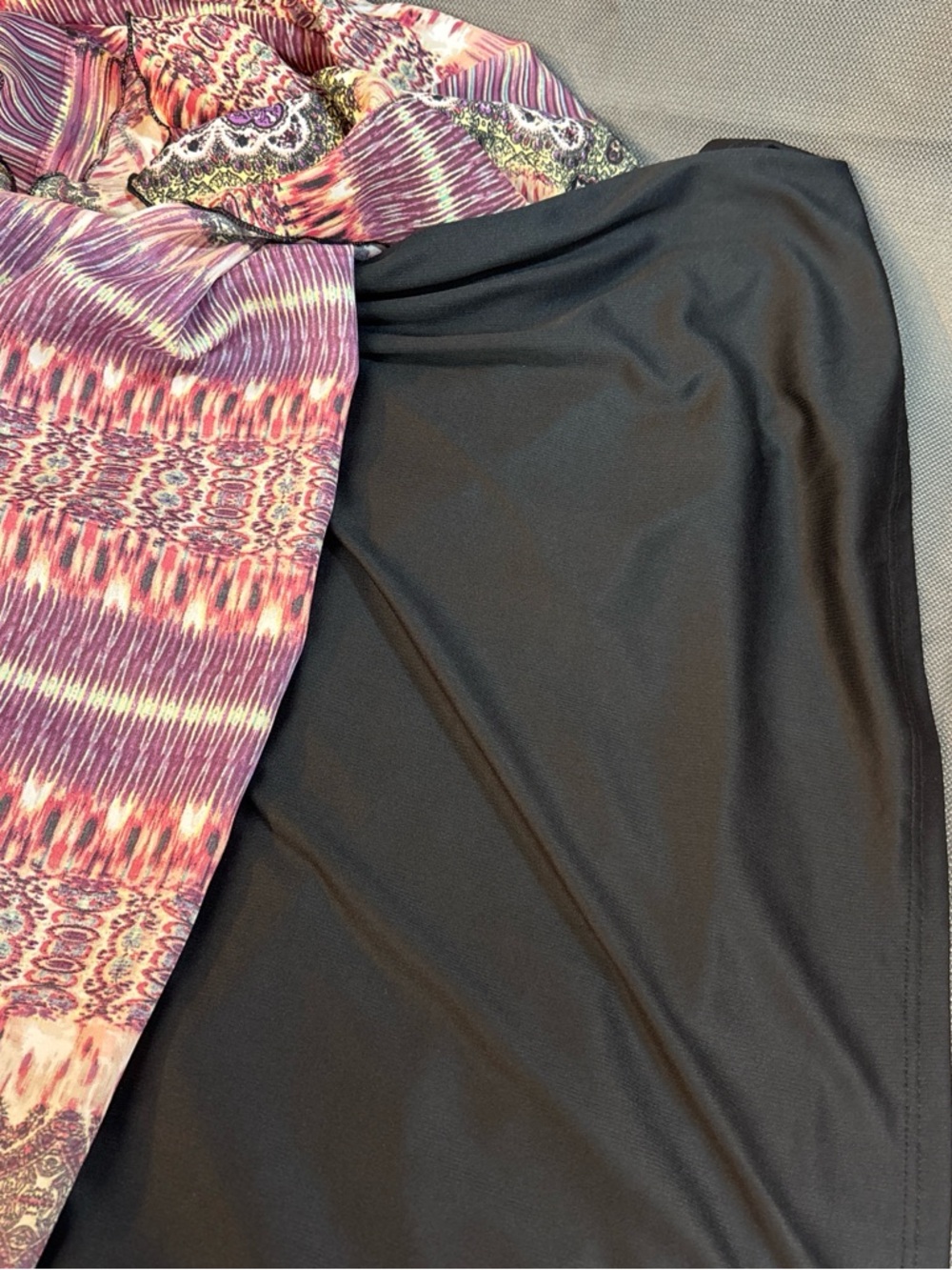 One world live and let live women’s 2X chiffon maxi dress crochet BoHo Paisley. - Picture 5 of 6